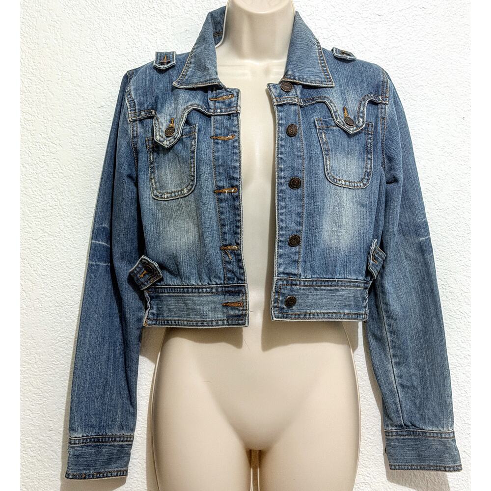 1990s Cropped Denim Jean Jacket (SZ S) by LA Reine